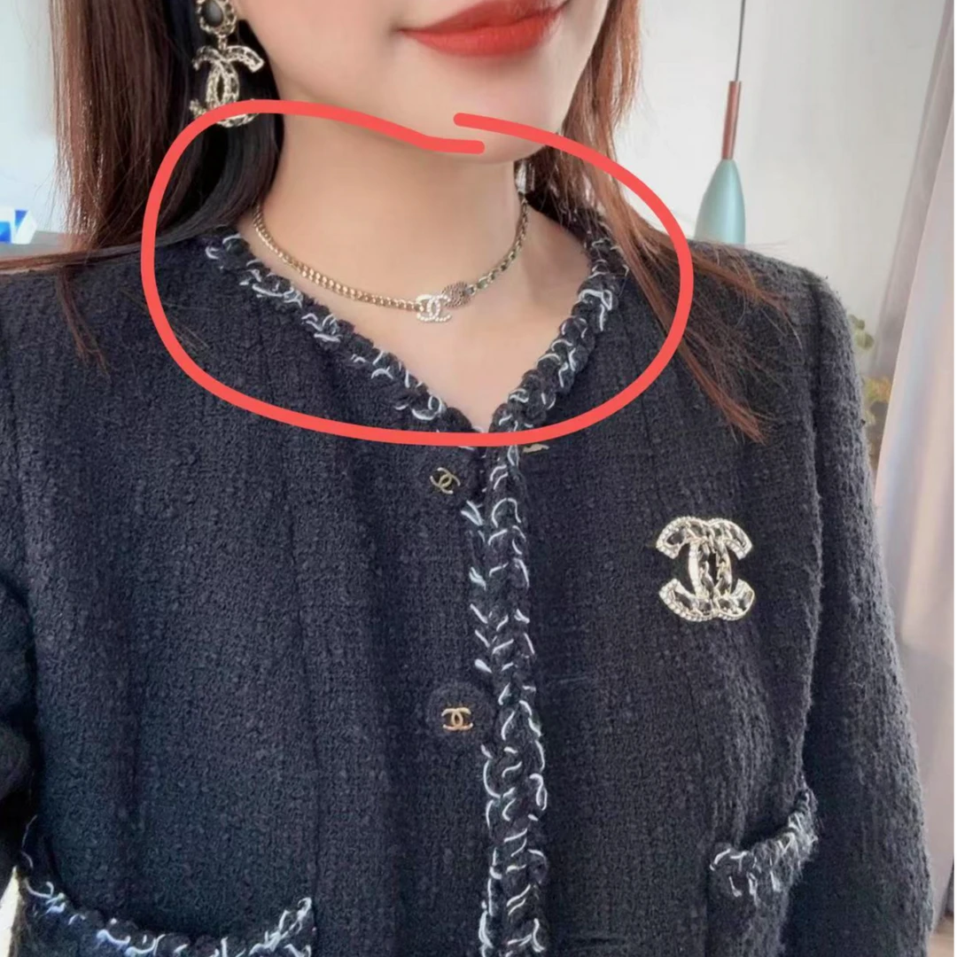 全新未使用 Chanel/香奈儿 YS经典黑金皮穿链项链