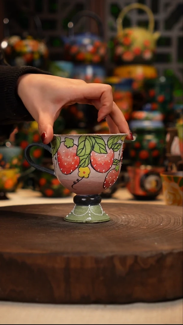 紫砂油画手绘釉下彩