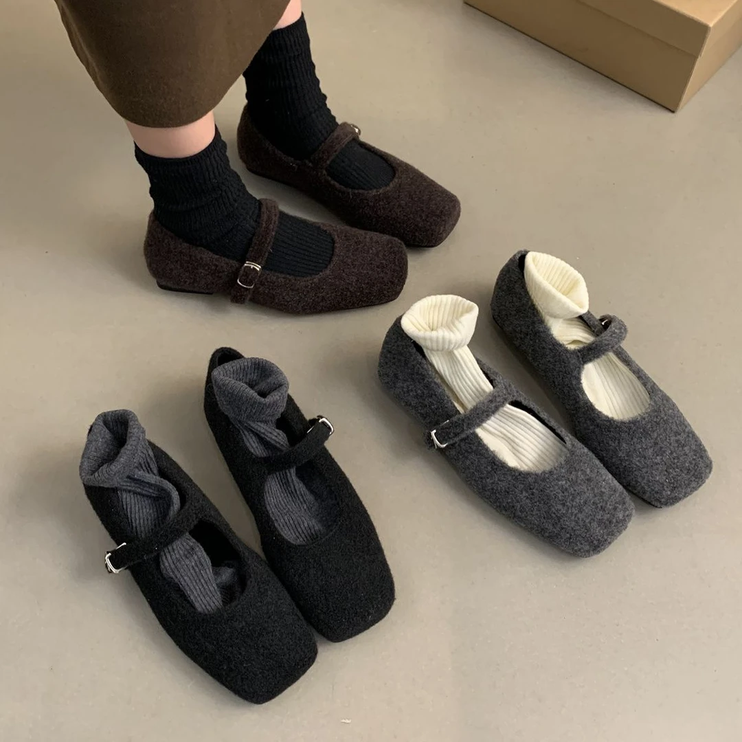 不累脚玛丽珍毛毛鞋2025秋冬新款法式高级感平底豆豆鞋晚晚风单鞋