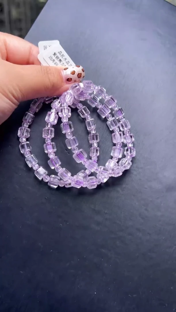 未镶嵌锂辉石手串紫锂辉方糖手串6-7mm+多样性发一 JP55887