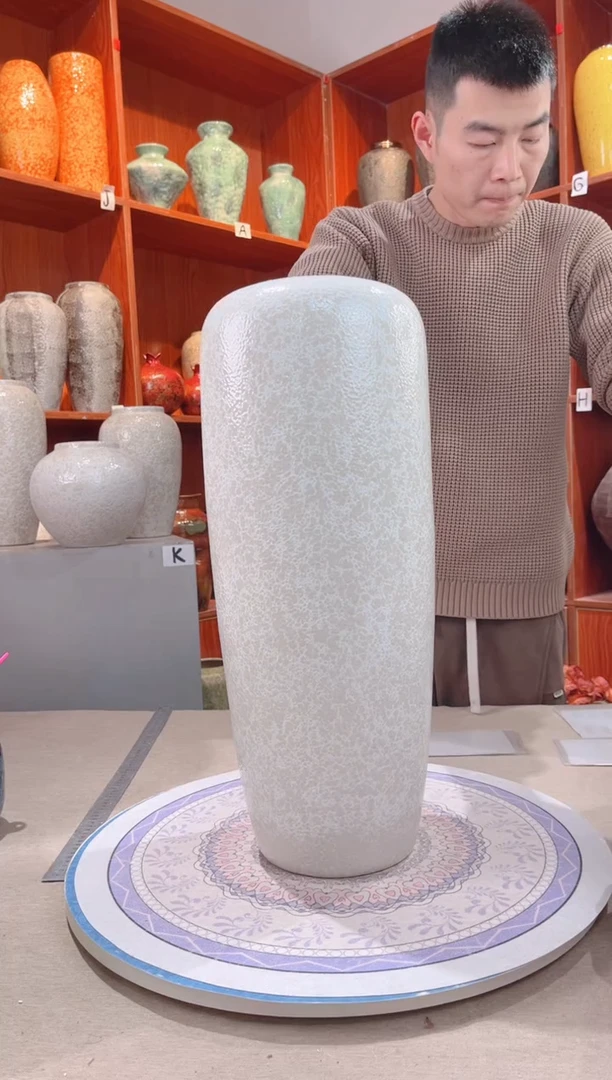 【闪购商品】瓶精品陶瓷花瓶 无花 茶白落地50cm