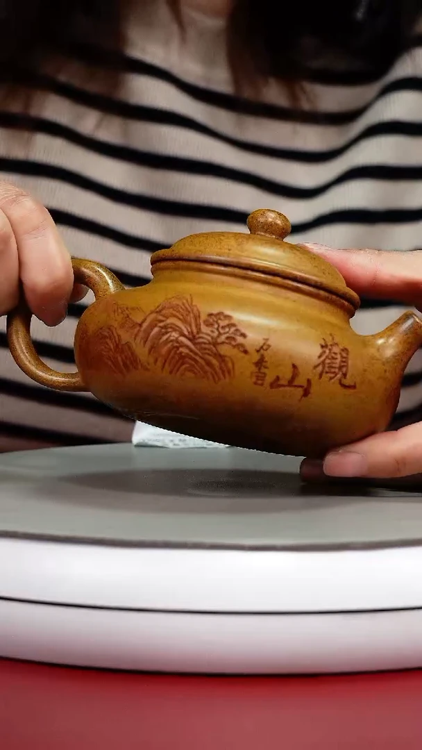 茶壶紫砂陈景明龙骨金砂柴烧观山容天280CC