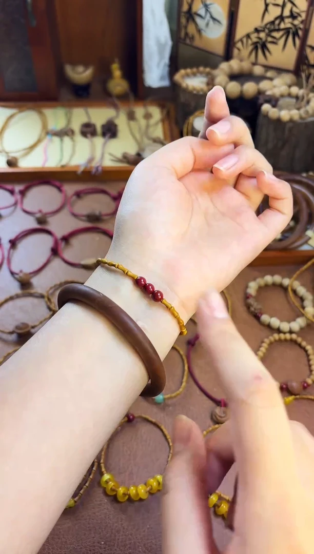 手串桃核单圈竹节三生万物