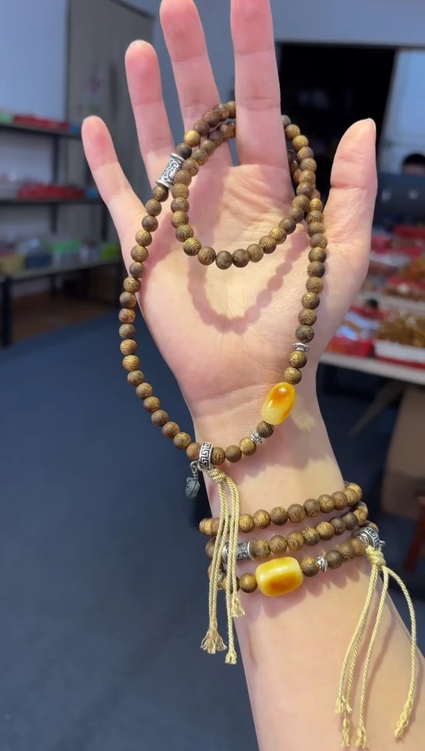 手链蜜蜡未镶嵌 种植绿奇楠沉香蜜蜡【轻羽锁骨链】多样性发其一