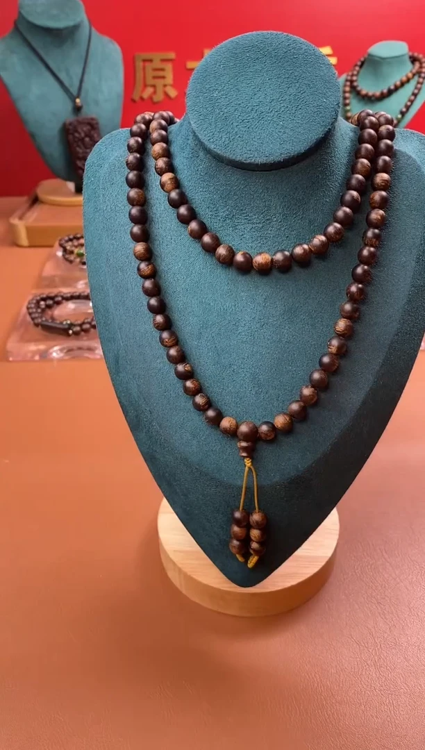 【闪购商品】沉香手串Y沉水富森红土玉化瘿子瘤疤07*108颗