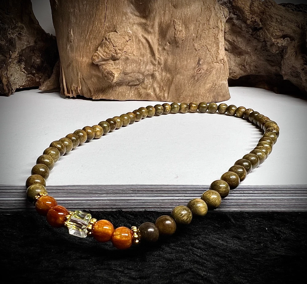 绿檀金丝海柳双圈-无礼盒-@@SP391