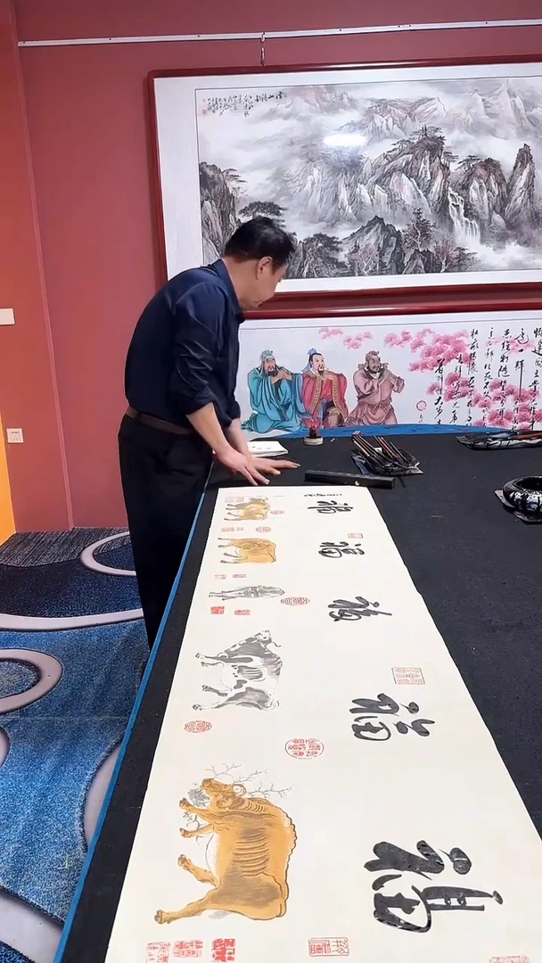 书法五福  冯增波书法作品