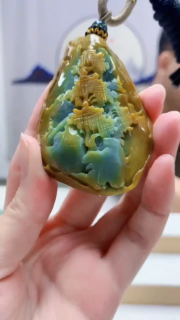 未镶嵌定制翡翠4917zm-毛货挂件山水60