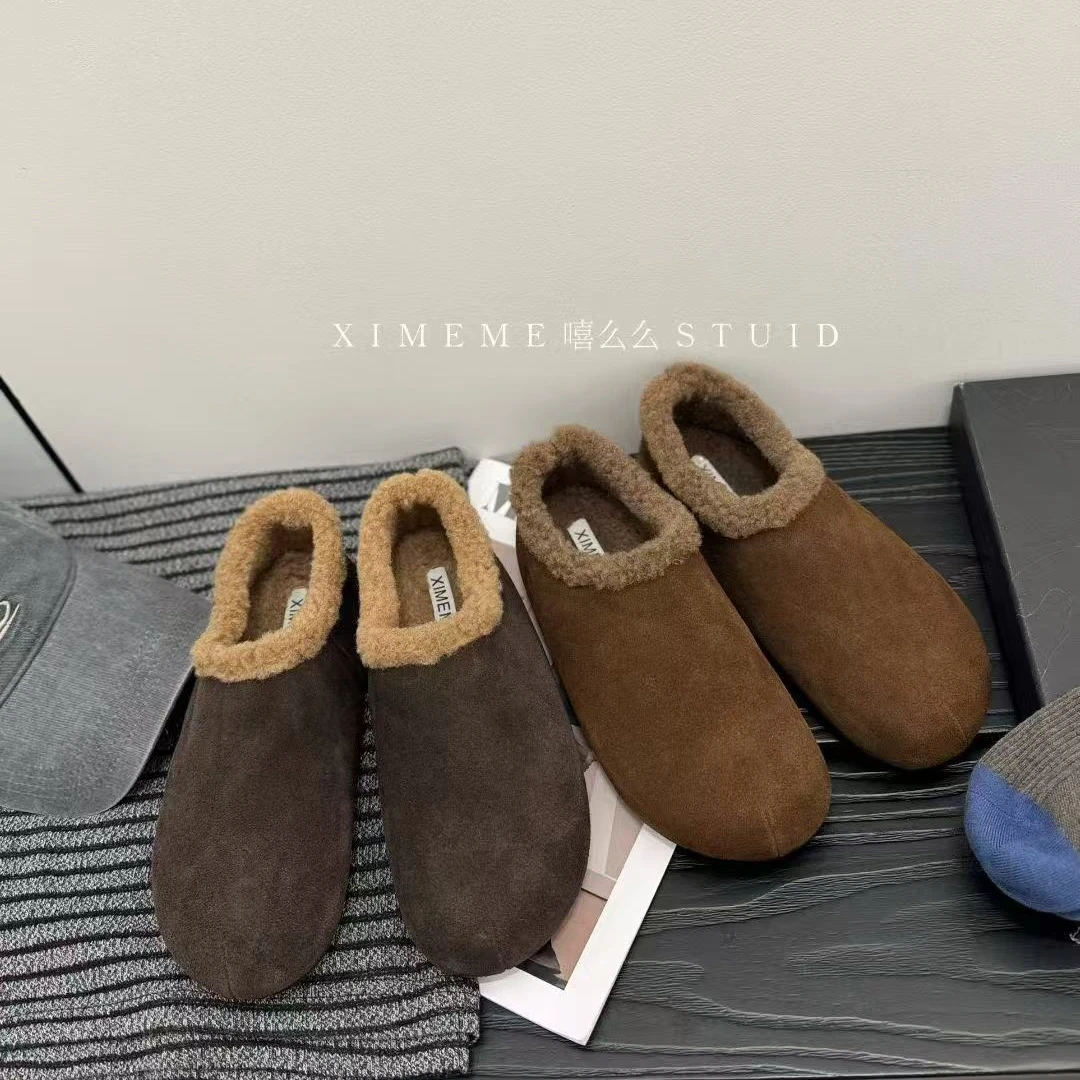 松弛风~小土豆内增高加绒勃肯鞋雪地大棉鞋户外毛毛鞋秋冬260/A5