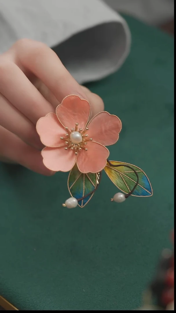 刺绣【福利】湘传礼 桑蚕丝 非遗绒花发夹