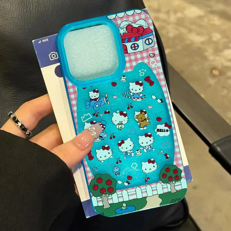 卡通果冻Kitty手机壳适用苹果15/16promax防摔14/13/12/11卡通
