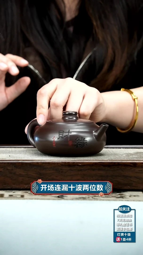 【闪购商品】紫砂茶壶蒋静明赤龙血财缘扁韵220cc