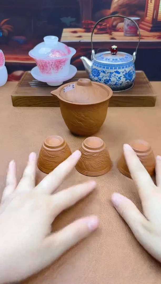 陶瓷茶具摆件旅行套组