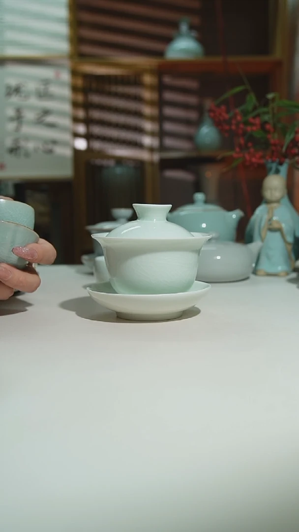 珑匠玉清玉兰盖碗二级