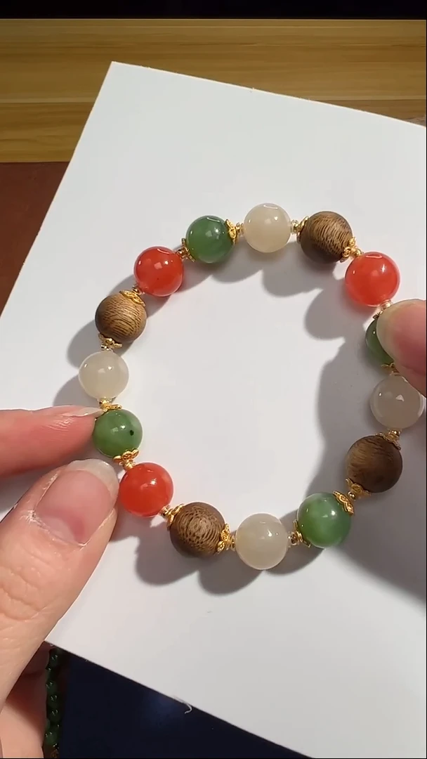 银S925镶嵌手链和田玉KT25081567