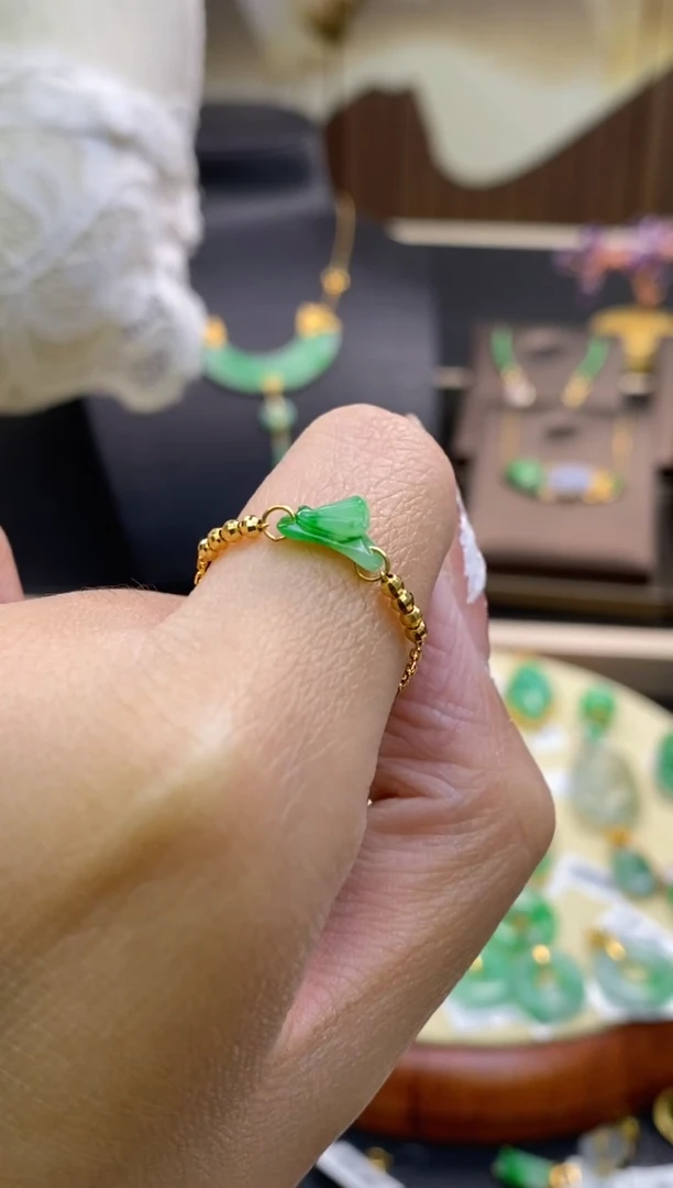 【闪购商品】翡翠颈饰18K金镶嵌净货11961