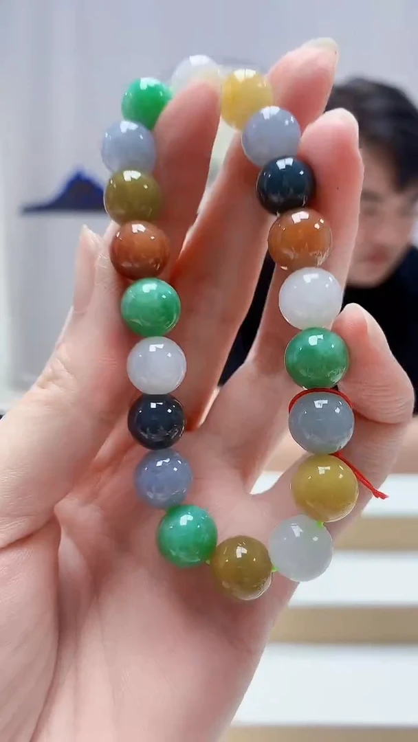 未镶嵌定制翡翠5060zm-毛货手串97