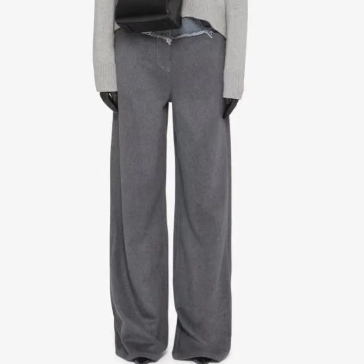 全新未使用 Givenchy/纪梵希 高腰拼接直筒休闲牛仔裤/27