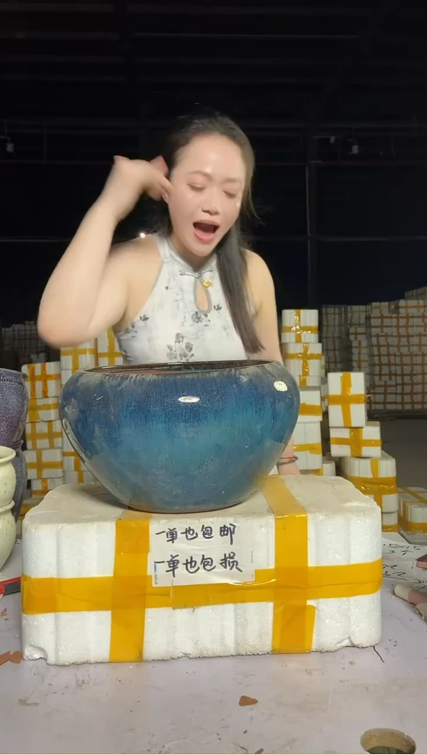 宜兴紫砂粗陶花盆28/21