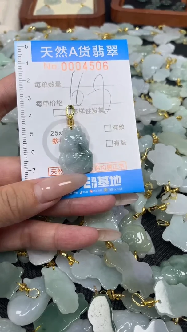 翡翠未镶嵌颈饰净货挂件-4506
