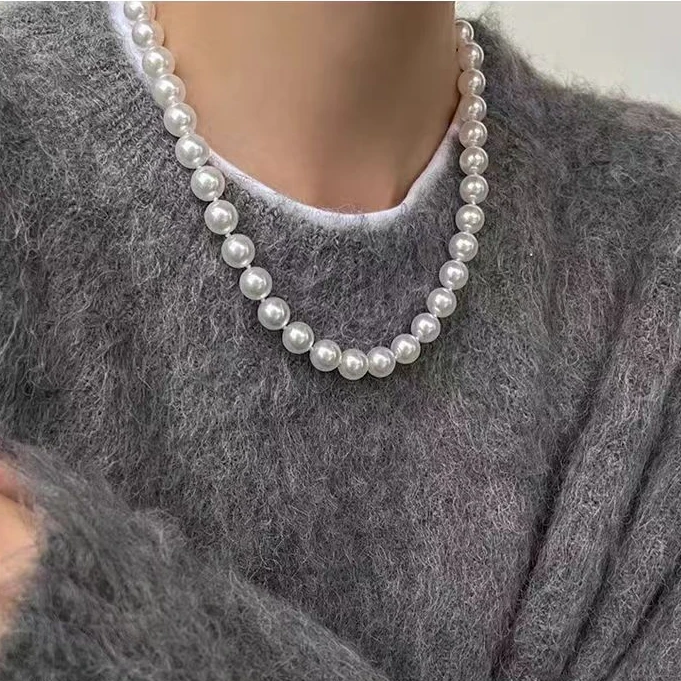 链子925银 3-12mm冷白元宝扣项链