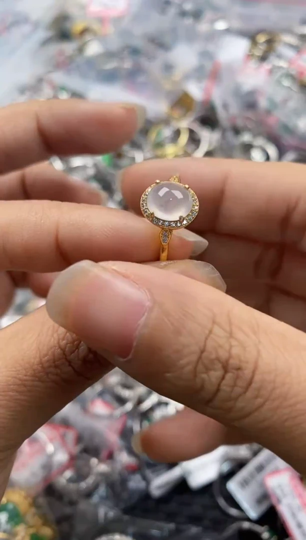 银S925镶嵌戒指翡翠444                 9