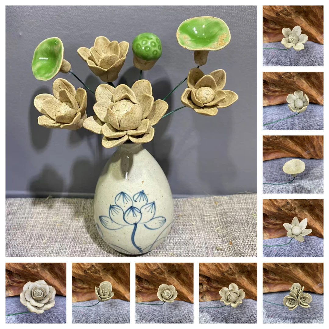 景德镇陶瓷花陶泥手工制作永生花满28元包邮较远地区满68元