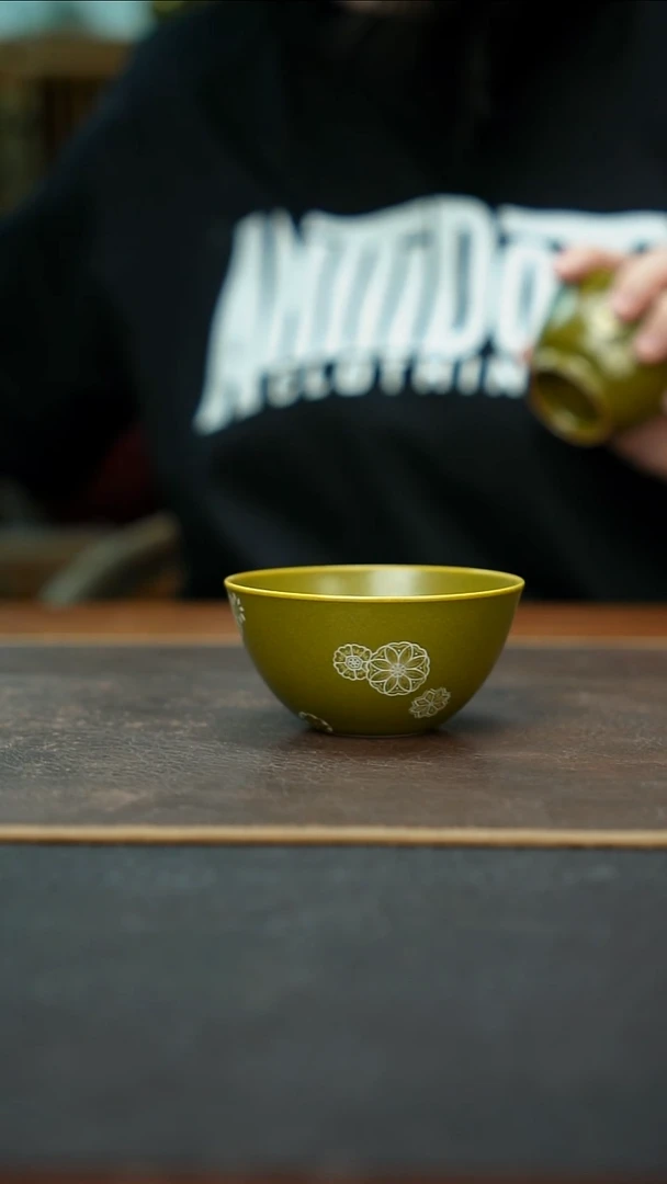 杯景德镇茶叶末皮球花缸杯