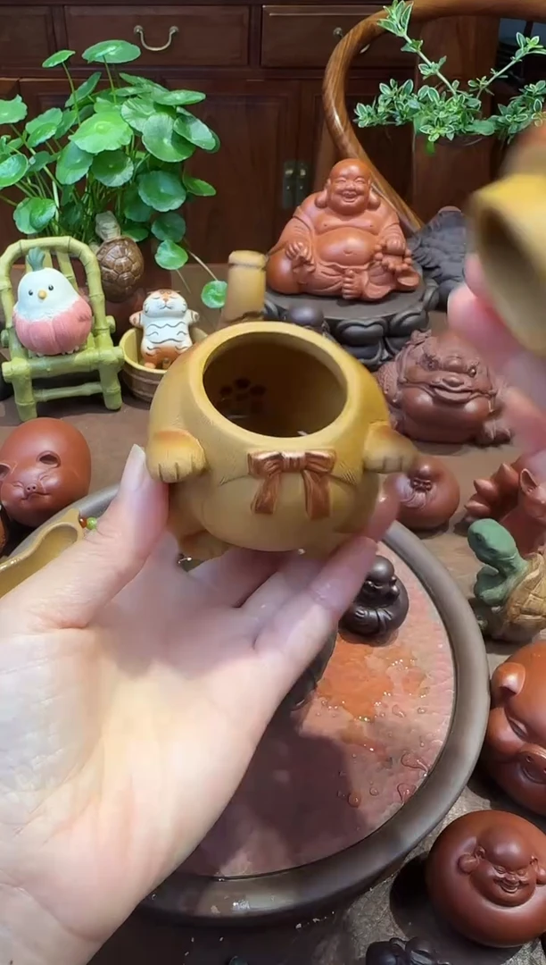 紫砂茶宠紫砂老虎茶壶茶杯