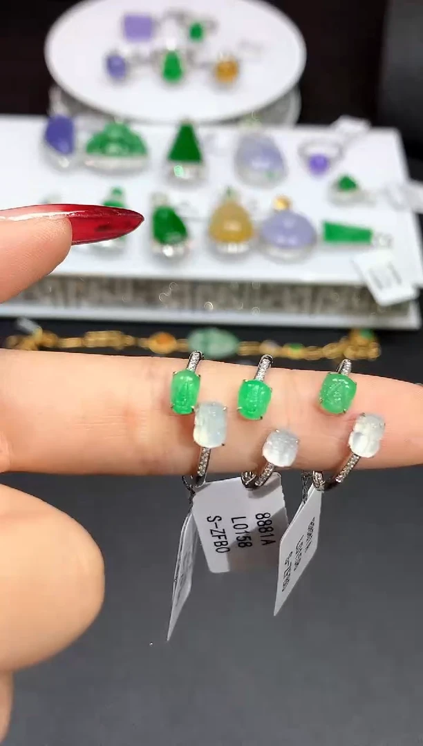 翡翠戒指未镶嵌L0158多样性发其一