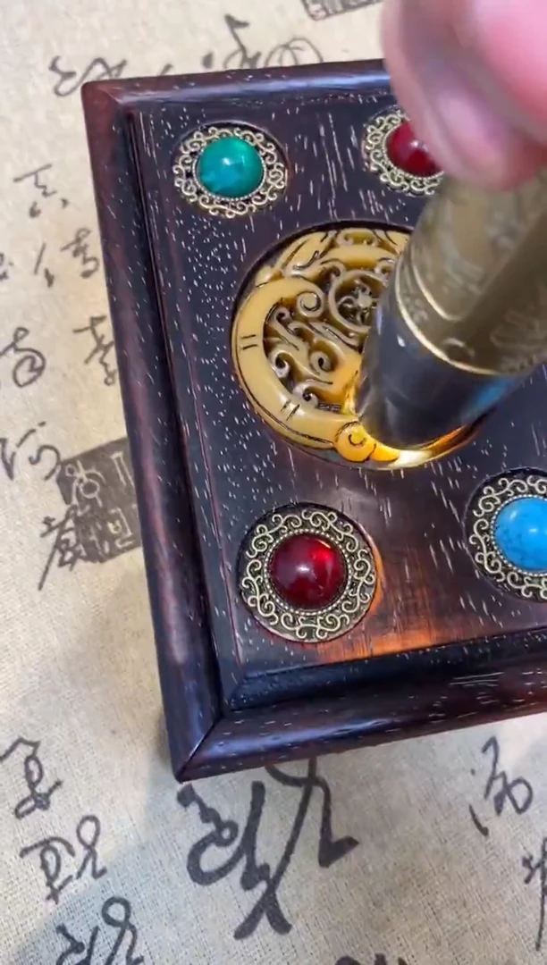 檀香紫檀（小叶紫檀）小叶紫檀长方抽拉盒镶嵌