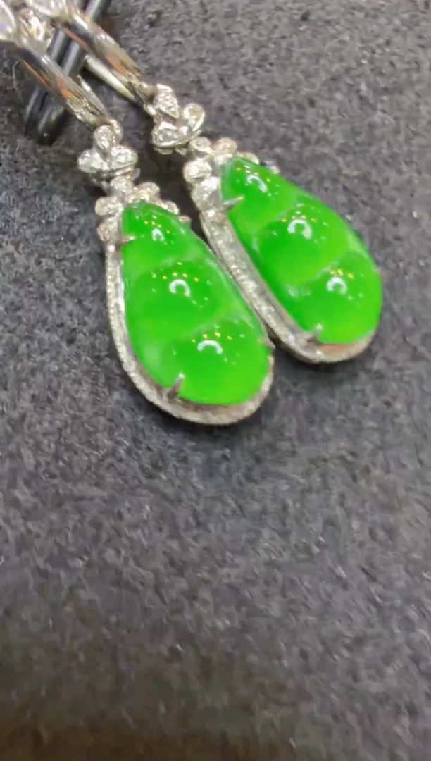 18K金镶嵌翡翠耳饰多样性团购发一件