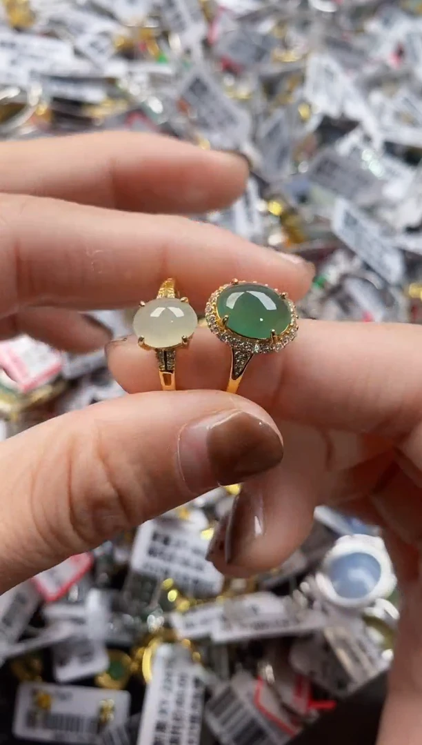 翡翠戒指银S925镶嵌222-------6