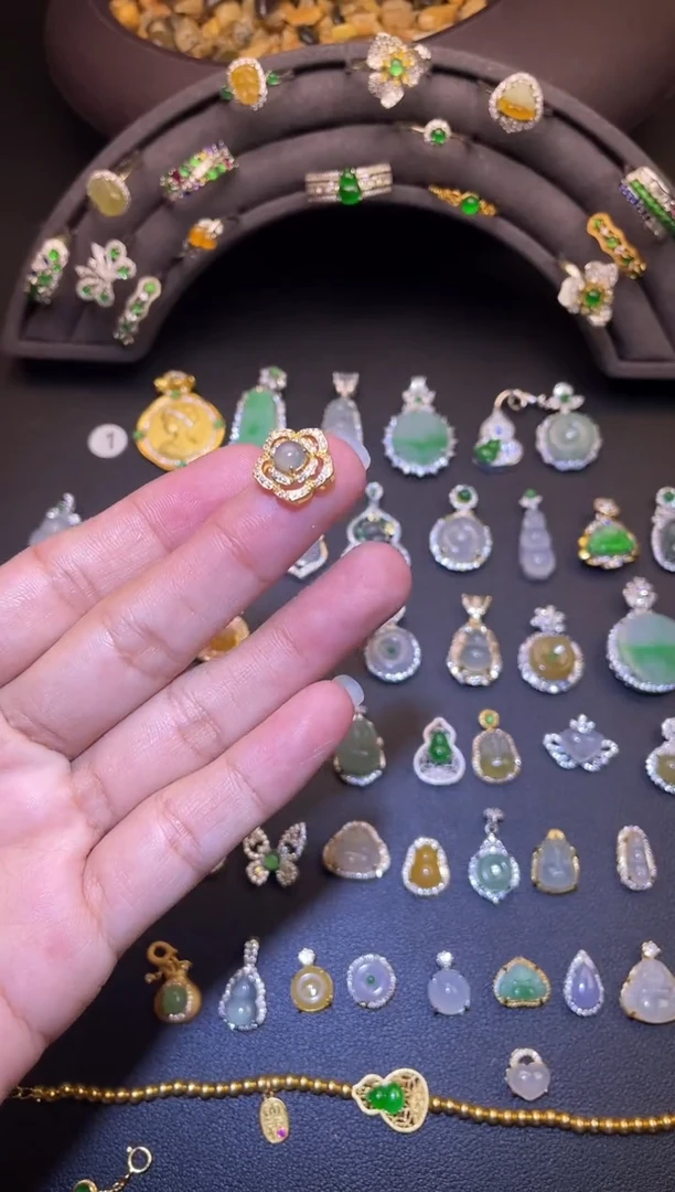 吊坠(不含链)银S925镶嵌翡翠1