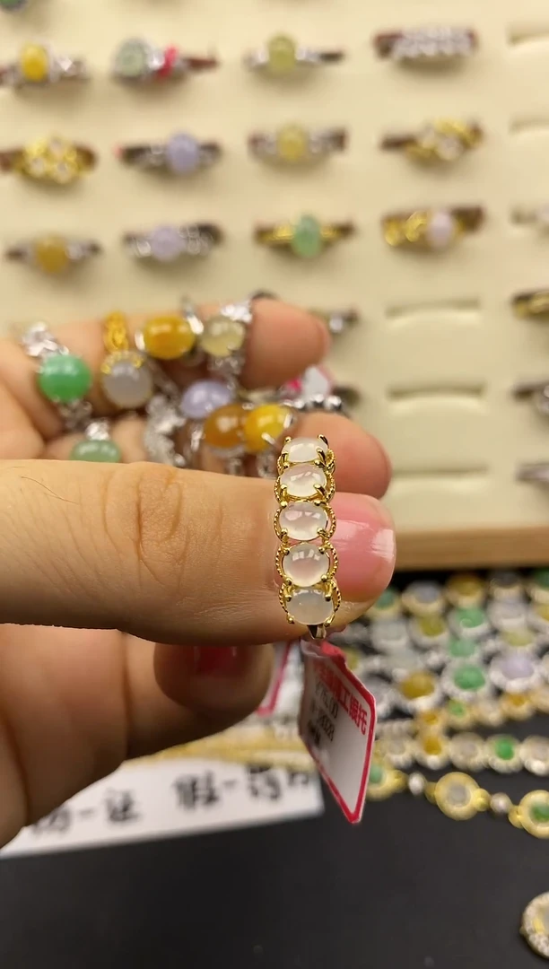 银S925镶嵌戒指翡翠1