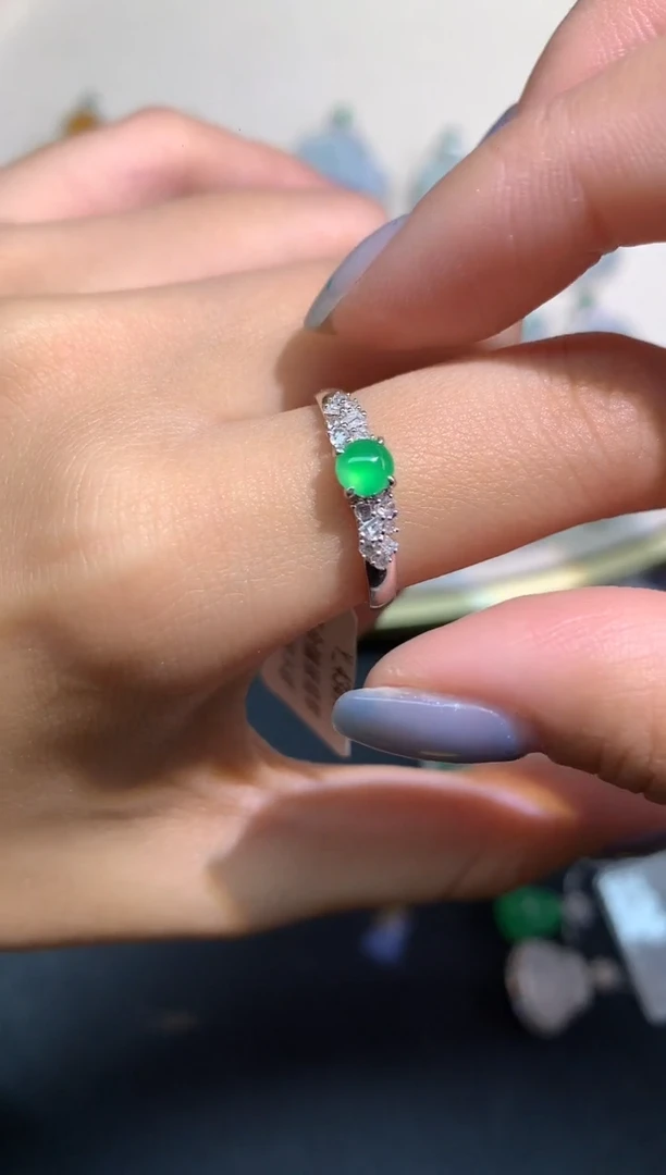 18K金镶嵌戒指翡翠戒指A17|2980