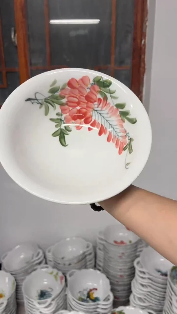 瓷片景德镇陶瓷食品级手绘釉中彩-汤碗