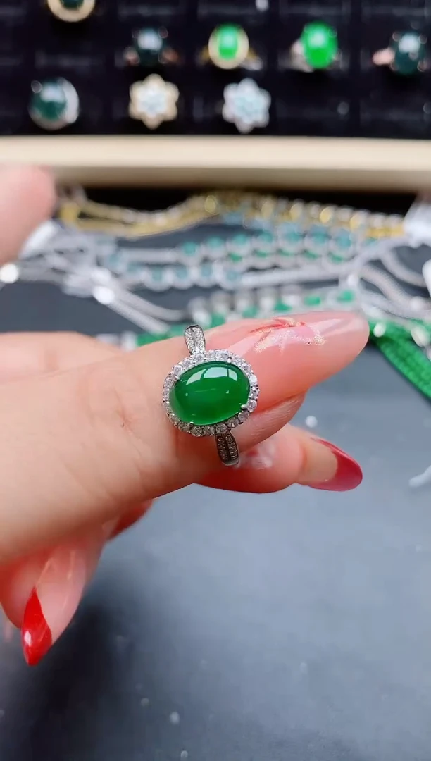 【闪购商品】翡翠戒指银S925镶嵌321321