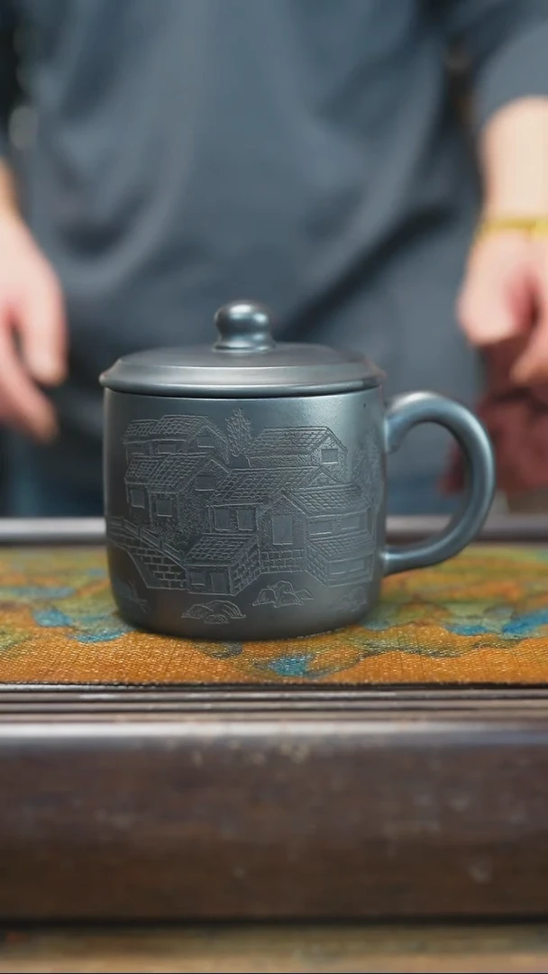 【闪购商品】紫砂茶杯2.20  玄铁石黄 小老板杯