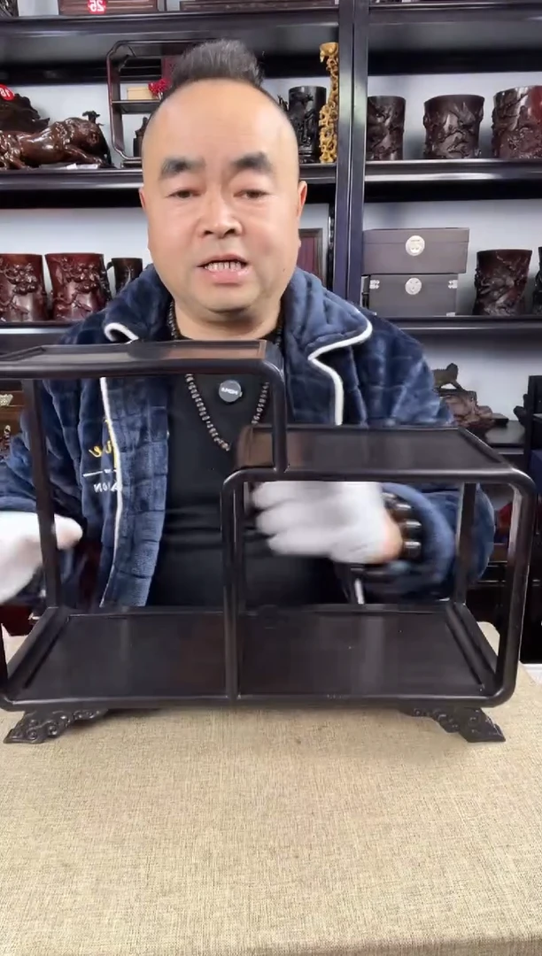 木老李红木工艺品黑二连