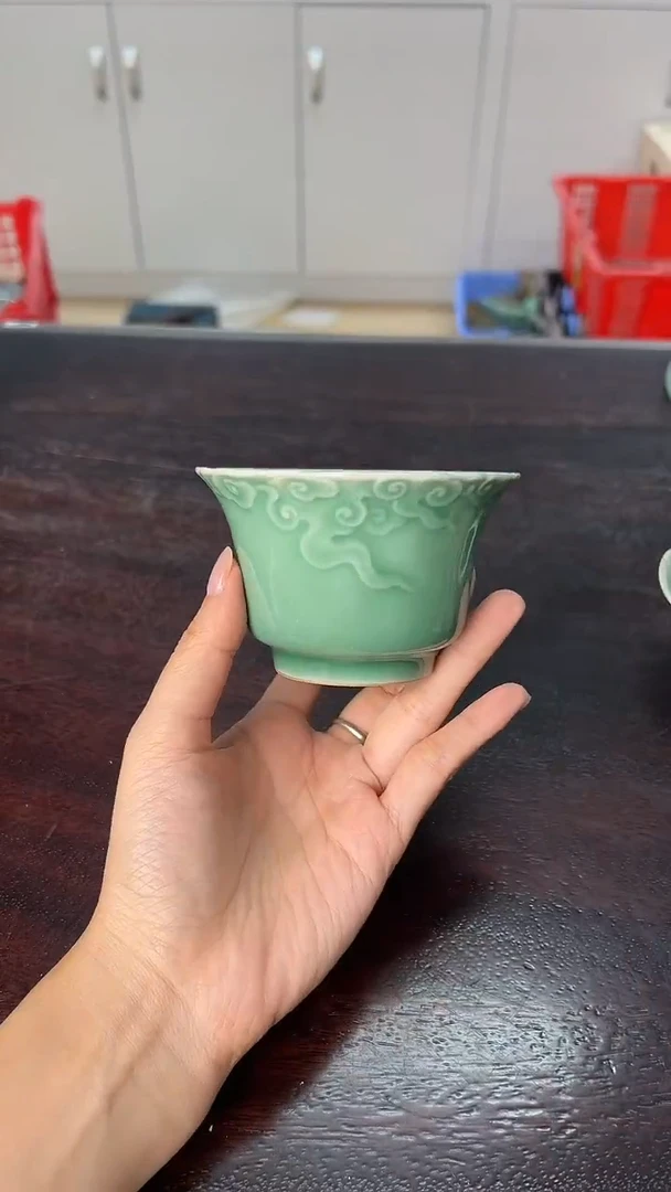 龙泉云间青瓷小米茶器