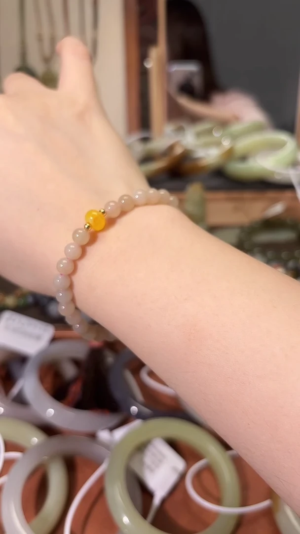 和田玉银S925镶嵌手串1