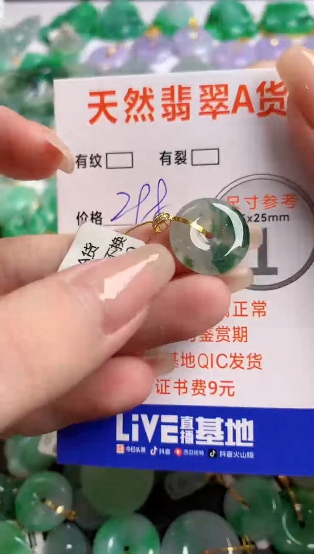 翡翠18K金镶嵌颈饰0398341302