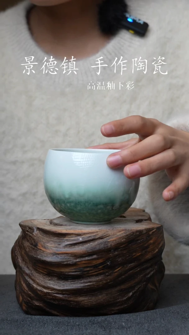 杯子陶瓷560景德镇手工手创杯子 带冰裂纹