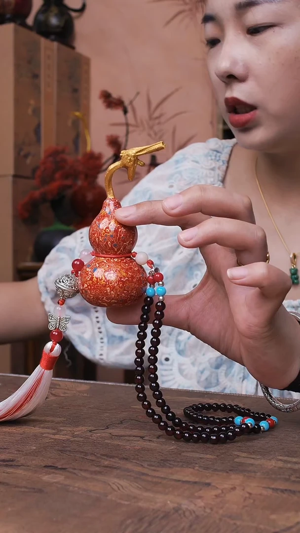 732犀皮漆天然真葫芦挂件