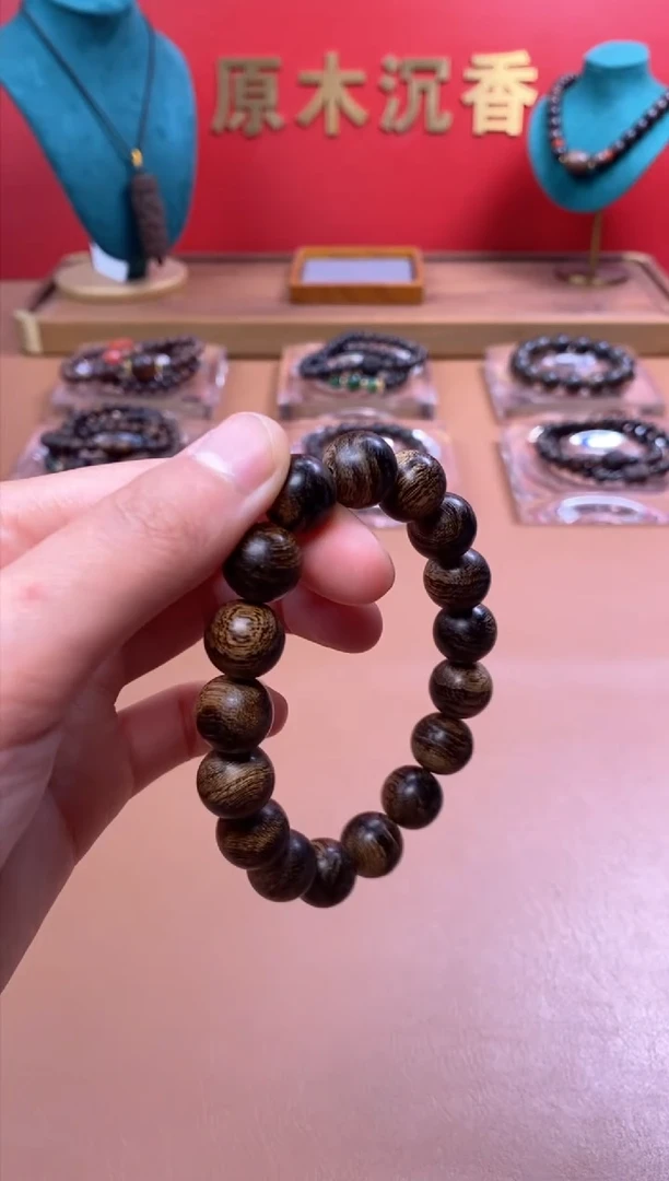 【闪购商品】沉香手串沉水越南芽庄白棋楠瘿子留疤12单圈