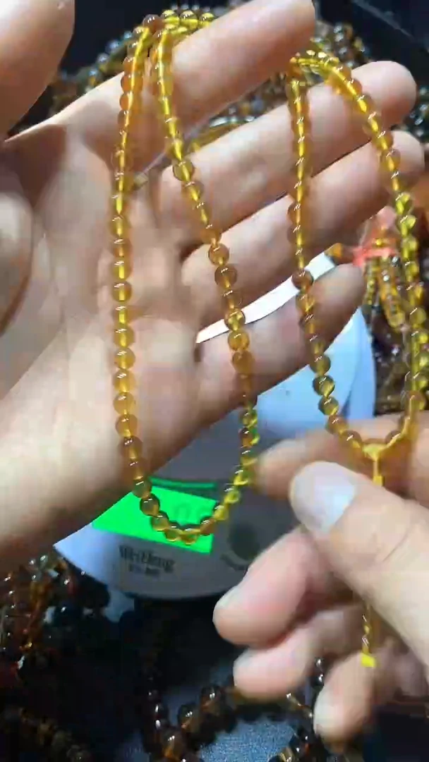 琥珀颈饰未镶嵌天然缅甸琥珀手链子