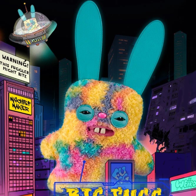 fuggler正版萌牙怪兽梦幻巨宝系列毛绒玩偶丑萌搞怪潮玩公仔礼物