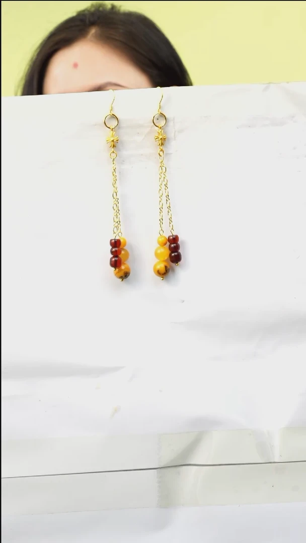 【闪购商品】琥珀耳饰未镶嵌多样性发一