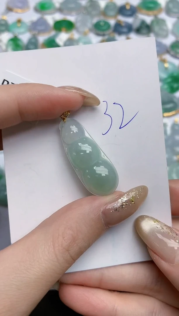 【闪购商品】翡翠颈饰18K金镶嵌天然缅甸翡翠A货